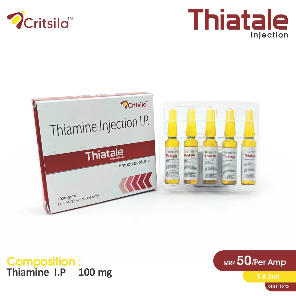 Thiamine HCL 100mg Injection at the best price in PCD Pharma Franchise for nutritional support in Pune.